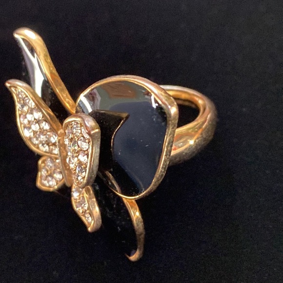 Spring Street Rhinestone & Enamel Butterfly Ring - Picture 3 of 6